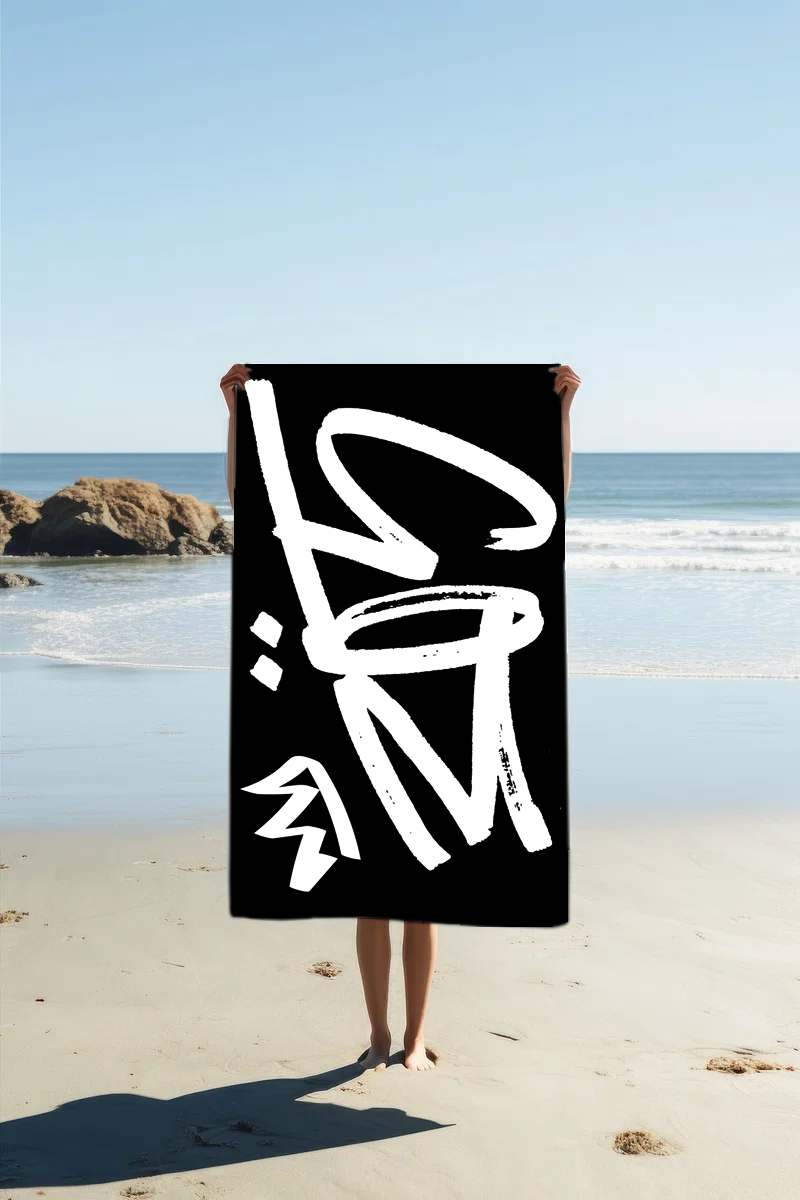 305 Classic Black Beach Towel