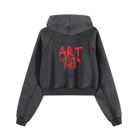 ART NEVER DIES Cropped Hoodie